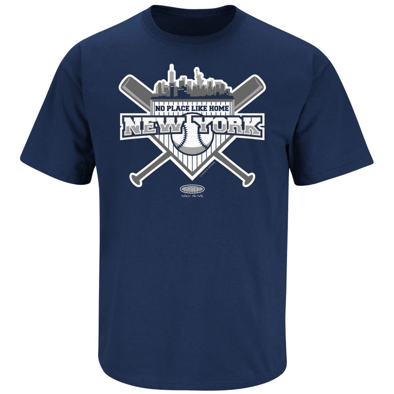 Smack Apparel New York Baseball Fans. No Place Like Home Navy T-Shirt (Sm-5X) (Short Sleeve, X-Large) - Image 1